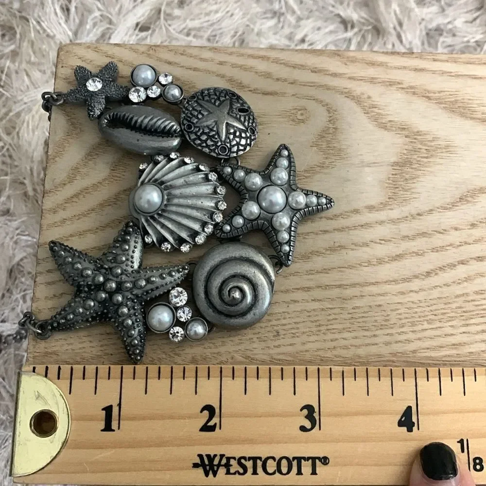 Cookie‎ Lee Ocean Themed Statement Costume Jewelry Necklace Starfish Shells